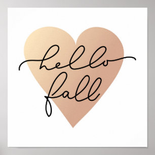 Hallo Herfst Love Heart Poster