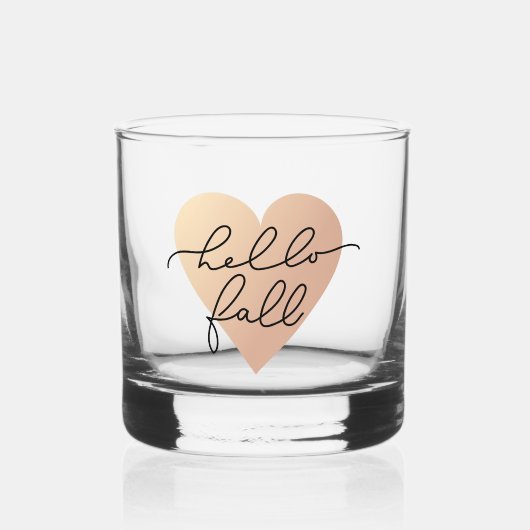 Hallo Herfst Love Heart Whisky Glas (Voorkant)