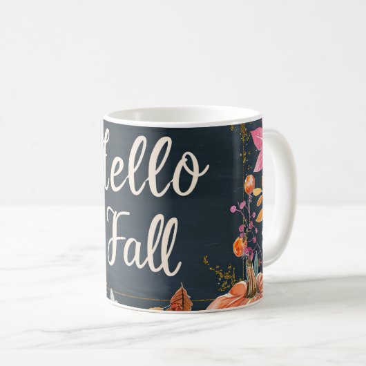 Hallo Herfst met bloemen Koffiemok (Voorkant rechts)