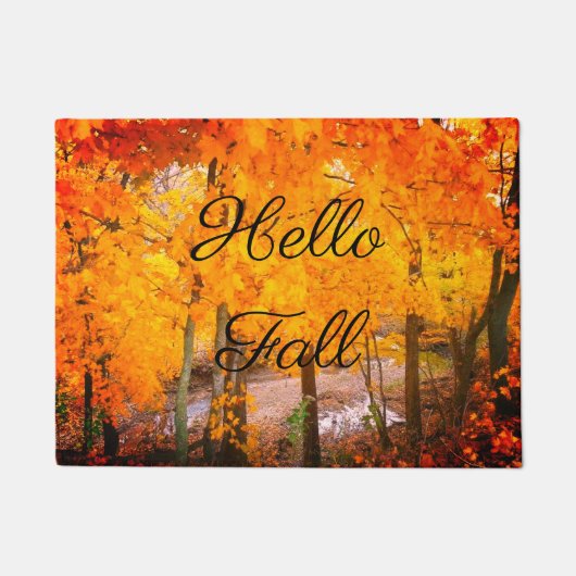 hallo Herfst met deuromat van de herfst Deurmat (Voorkant)