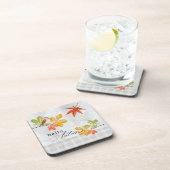 Hallo Herfst met vogel- en herfstbladeren Bier Onderzetter (Rechterzijde)