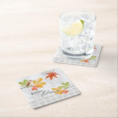 Hallo Herfst met vogel- en herfstbladeren Kartonnen Onderzetters (Insitu)