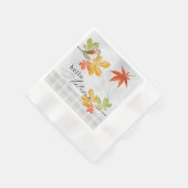 Hallo Herfst met vogel- en herfstbladeren Servet (Hoek)
