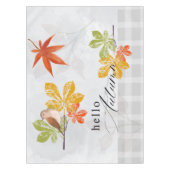Hallo Herfst met vogel- en herfstbladeren Tafelkleed (Voorkant)