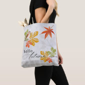 Hallo Herfst met vogel- en herfstbladeren Tote Bag (Dichtbij)