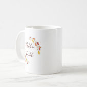Hallo Herfst Minimal Leaves - Elegant Autumn Koffiemok (Voorkant links)