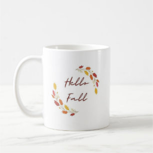 Hallo Herfst Minimale Bladeren - Elegante Herfst  Koffiemok