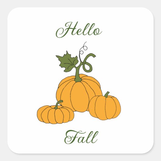 hallo Herfst minimalistisch geluid Vierkante Sticker (Voorkant)