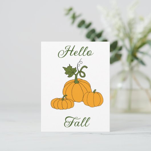 Hallo Herfst Minimalistisch Schattig   Briefkaart (Staand voorkant)