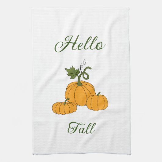 Hallo Herfst Minimalistisch Schattig Theedoek (Verticaal)