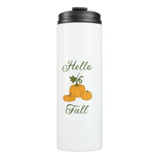 Hallo Herfst Minimalistisch Schattig Thermosbeker (Voorkant)