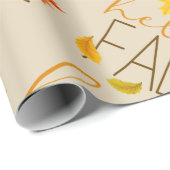 hallo Herfst Modern Typografie en Leaves Cadeaupapier (Rol Hoek)