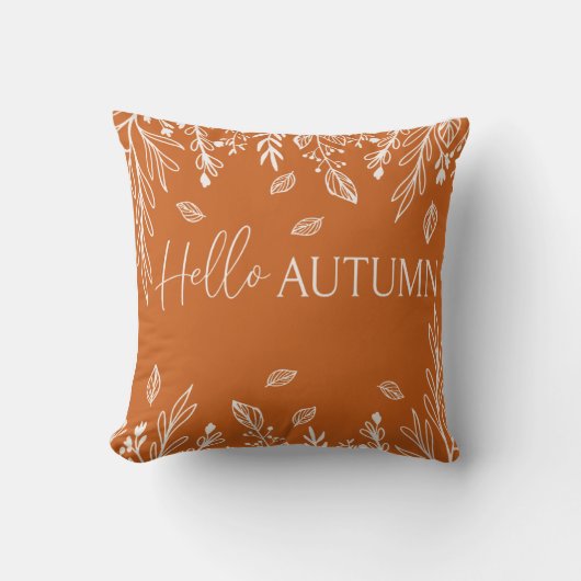 Hallo Herfst Moderne Typografie Kussen (Voorkant)