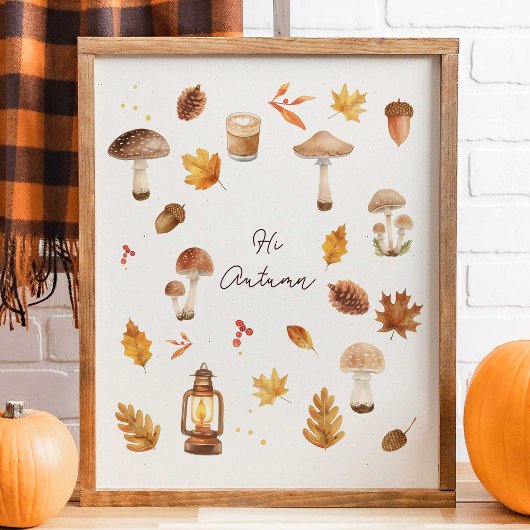 Hallo Herfst Muurkunst – Gezellige Herfstprint met Poster