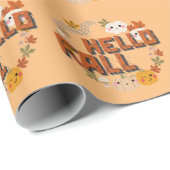 hallo Herfst Natuur najaar bladeren pompoenen Cadeaupapier (Rol Hoek)