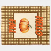 Hallo Herfst- Natuur pompoen Plaid Cosy Autumn Fleece Deken (Voorkant (Horizontaal))
