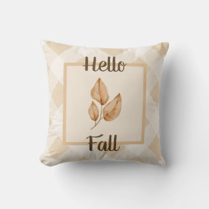 Hallo Herfst Neutraal Herfstbladeren Rustieke Huis Kussen