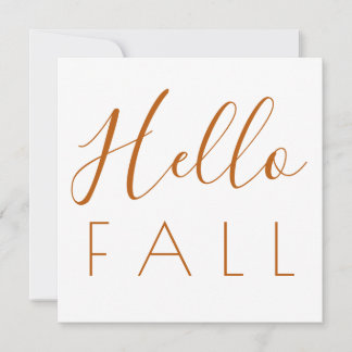 Hallo Herfst Oranje Minimalistische Typografie Naj Notitiekaartje
