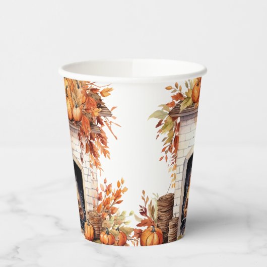 Hallo Herfst Papier Koffie Herfst mok,  herfst Papieren Bekers (Links)