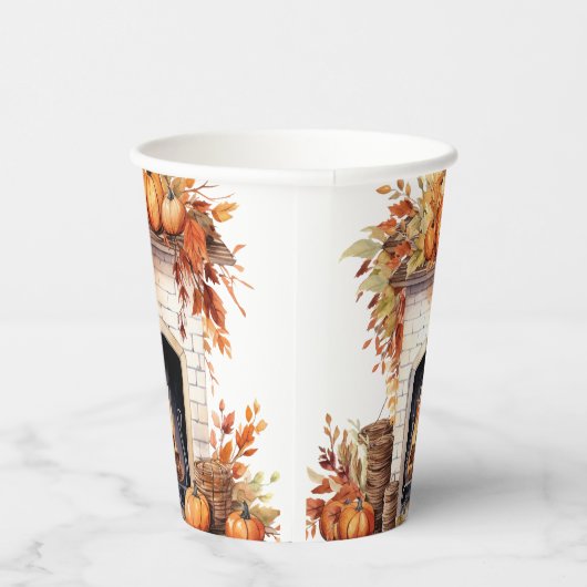 Hallo Herfst Papier Koffie Herfst mok,  herfst Papieren Bekers (Rechts)