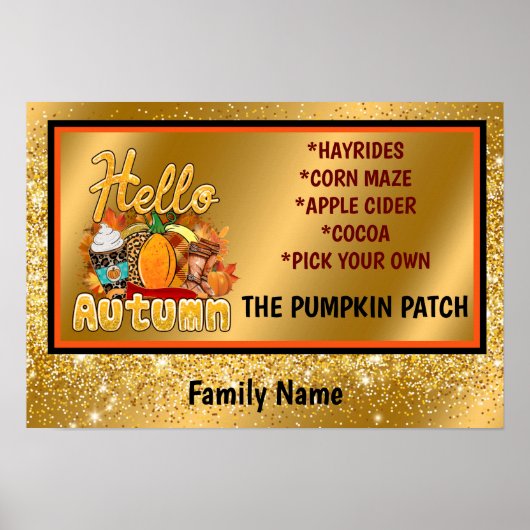 hallo herfst Pas Tekst en Kleur aan Poster (Voorkant)