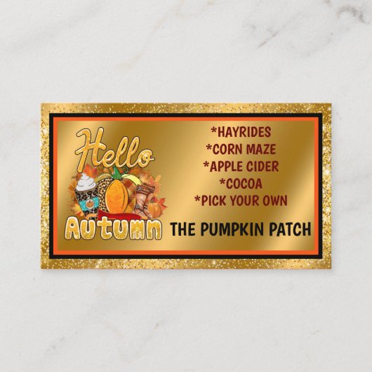 hallo herfst Pas Tekst en Kleur aan Visitekaartje (Voorkant)