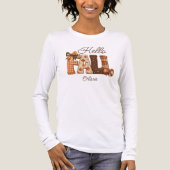 Hallo Herfst Patchwork Stijl Letters Dames Tri-Blend Shirt (Voorkant volledig)