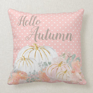 hallo herfst Peach Pumpkin Polka Dot Pillow Kussen