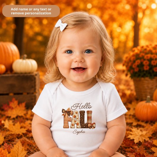 Hallo Herfst Persoonlijke Patchwork Stijl Letters Romper