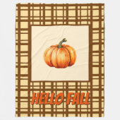 Hallo Herfst Plaid Herfst met Pompoen Ontwerp Fleece Deken (Voorkant)