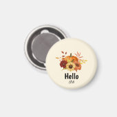 Hallo Herfst pompoen en zonnebloem rustieke herfst Magneet (Voorkant / Achterkant)