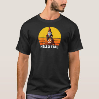 Hallo Herfst Pompoen Geruite Truck Kabouters Voor  T-shirt