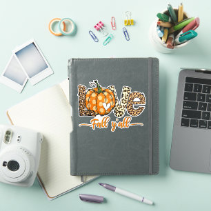 Hallo Herfst pompoen liefde Herfst y'All luipaard Sticker