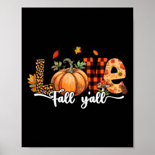 Hallo Herfst Pompoen Love Herfst Y'all Leopard Her Poster