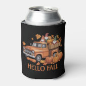 Hallo Herfst Pompoen Pickup Truck Gnome Herfstboom Blikjeskoeler (Blikje Voorkant)