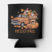 Hallo Herfst Pompoen Pickup Truck Gnome Herfstboom Blikjeskoeler (Voorkant)