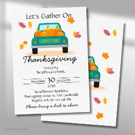 Hallo Herfst Pompoen Truck Fall Thanksgiving Kaart