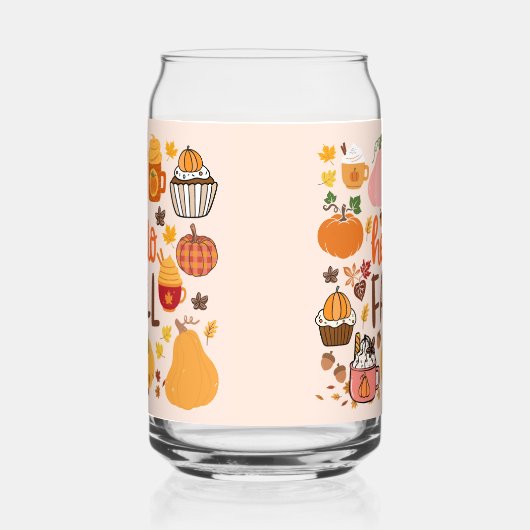 Hallo Herfst pompoenen Blikvorm Glas (Rechts)