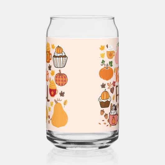 Hallo Herfst pompoenen Blikvorm Glas (Links)