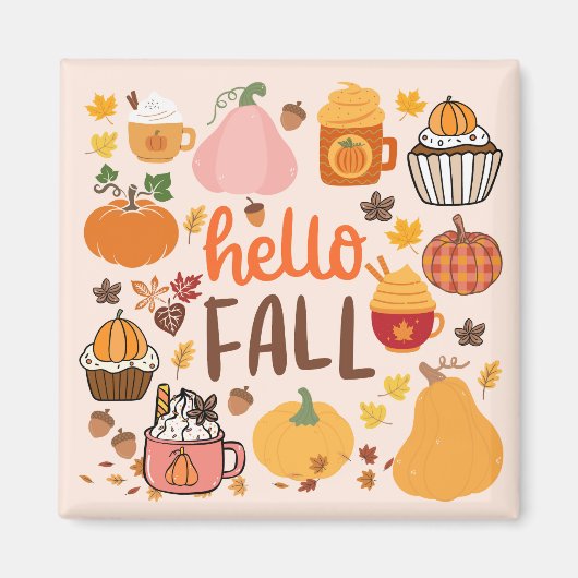 Hallo Herfst pompoenen Magneet (Voorkant)