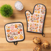 Hallo Herfst pompoenen Ovenwant & Pannenlap Set (Top down)