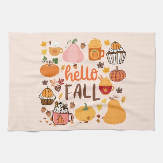 Hallo Herfst Pompoenen Theedoek (Horizontaal)