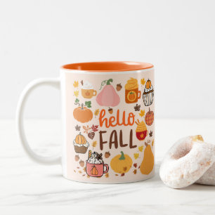 Hallo Herfst pompoenen Tweekleurige Koffiemok
