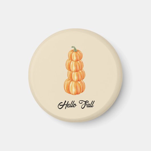 Hallo Herfst pompoenstapel herfstbeige magneet (Voorkant)