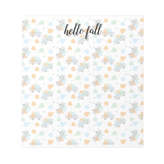 hallo Herfst Pumpkin Autumn Wagon Gardening Notitieblok (Voorkant)