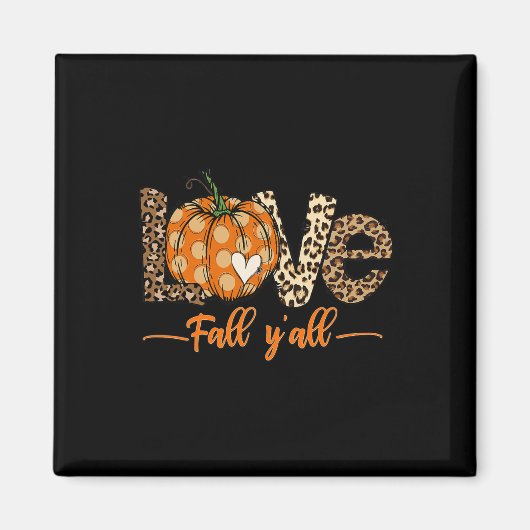 hallo Herfst Pumpkin Love Herfst Y'All Leopard Pea Magneet (Voorkant)