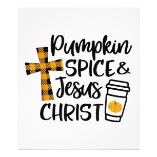 hallo Herfst Pumpkin Spice & Jesus Christus Herfst Foto Afdruk