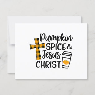 hallo Herfst Pumpkin Spice & Jesus Christus Herfst RSVP Kaartje