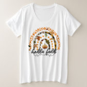 hallo Herfst Pumpkin Trendy Grote Maat T-shirt (Design voorkant)