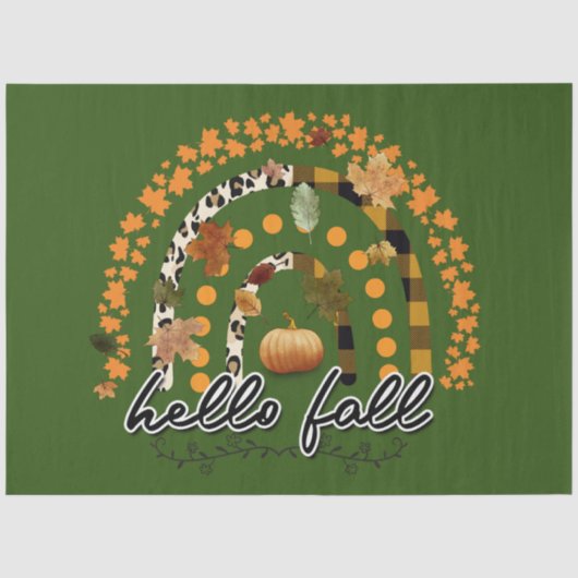 hallo Herfst Pumpkin Trendy Tissuepapier (Voorkant)